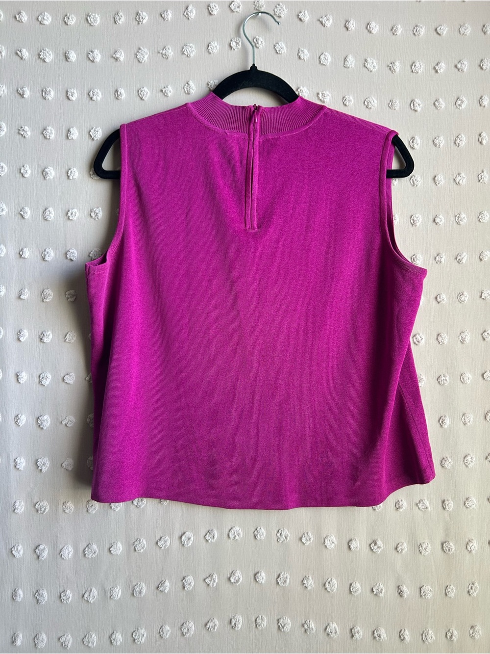 Ming Wang Sleeveless Mock Neck Tank Sz L Magenta - Picture 2 of 5